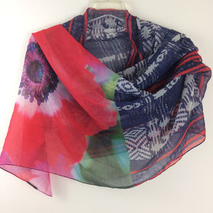 Echo Vintage Statement Floral Burst & Ikat Scarf